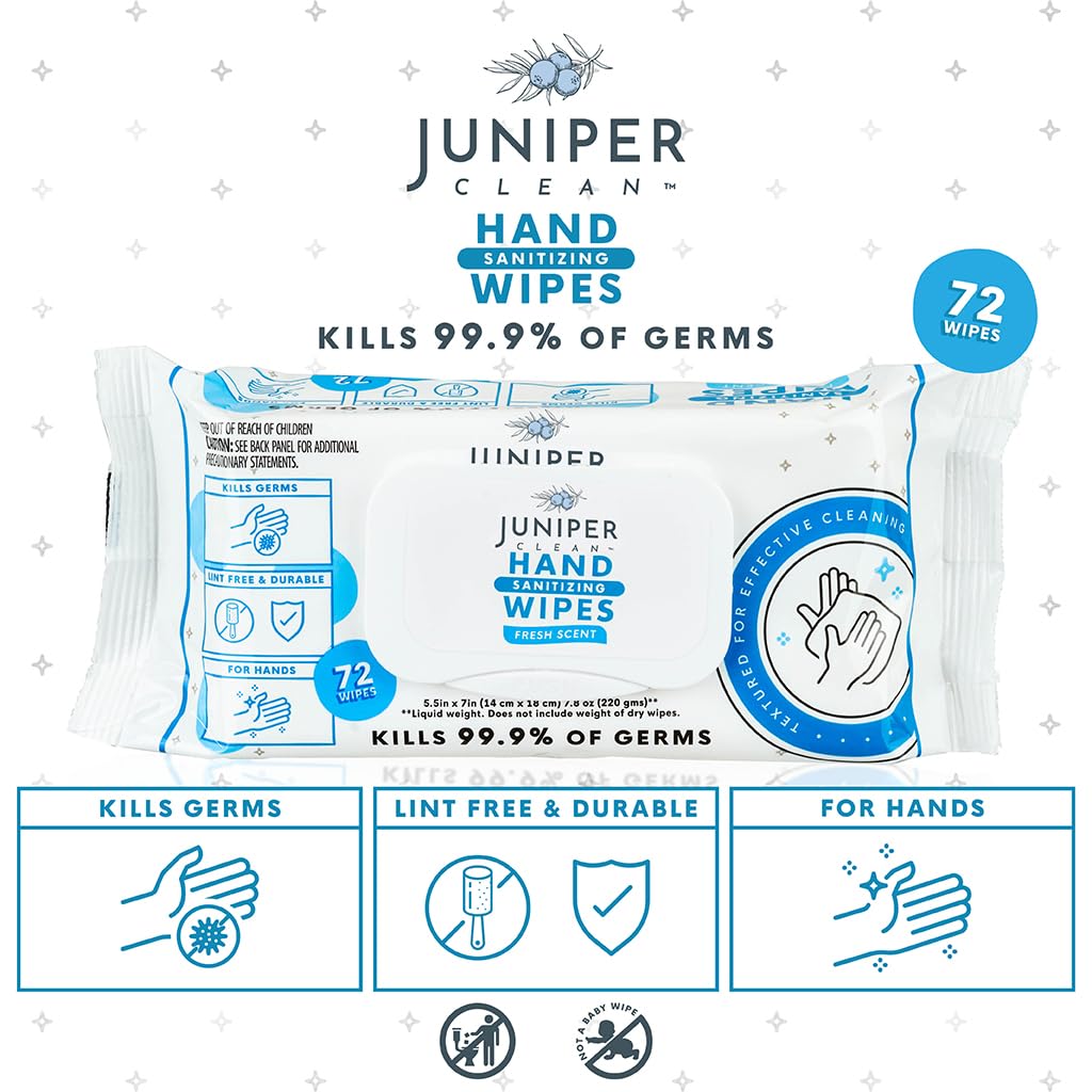 1 Pack Hand Sanitizing Wipes, Alcohol Free 72 Count Disposable Hand Sanitizer Wipes, Fresh Scent