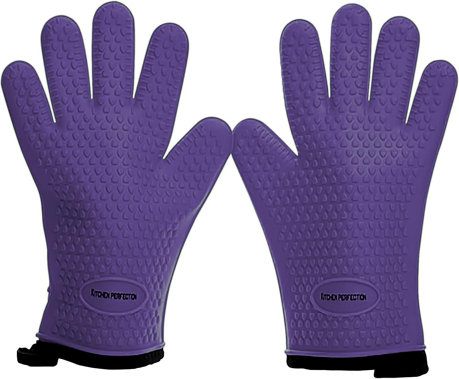 KITCHEN PERFECTION Silicone Smoker Oven Gloves -Extreme Heat Resistant BBQ Gloves -Handle Hot Food