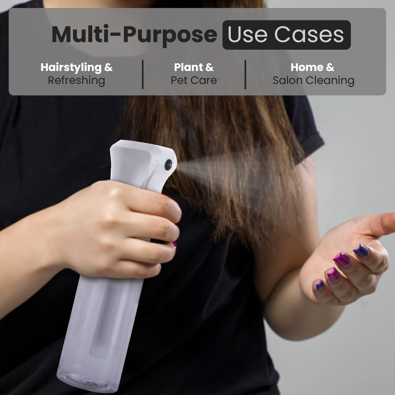 VIGOR PATH Continuous Spray Bottle for Hair – Fine Mist Mister for Hairstyling, Cleaning, Plants