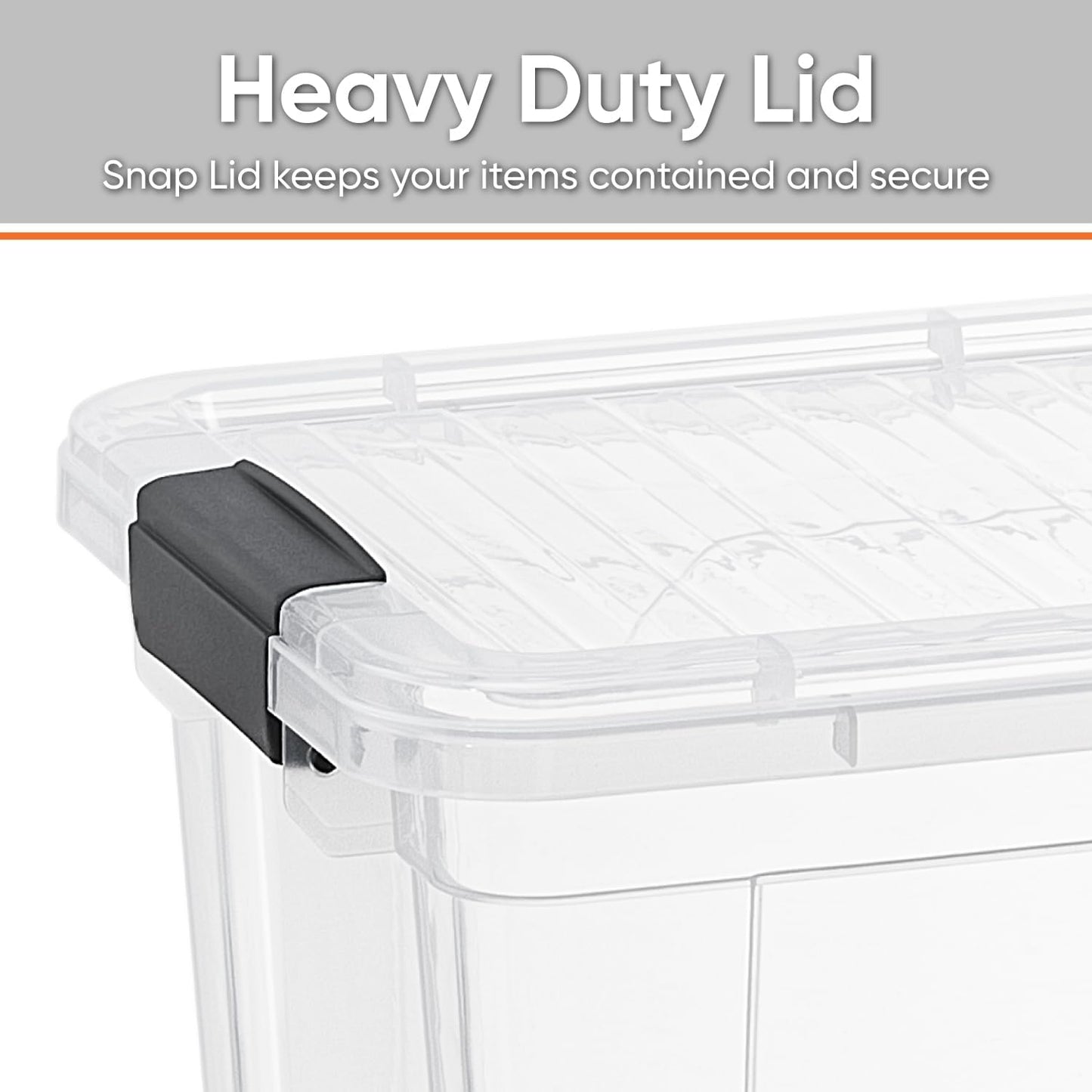 Superio Clear Storage Boxes with Lids, 26.5 Quart Plastic Container Bins for Organizing, Stackable