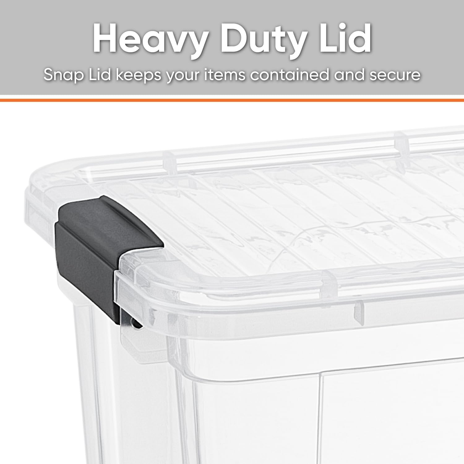 Superio Clear Storage Boxes with Lids, 26.5 Quart Plastic Container Bins for Organizing, Stackable