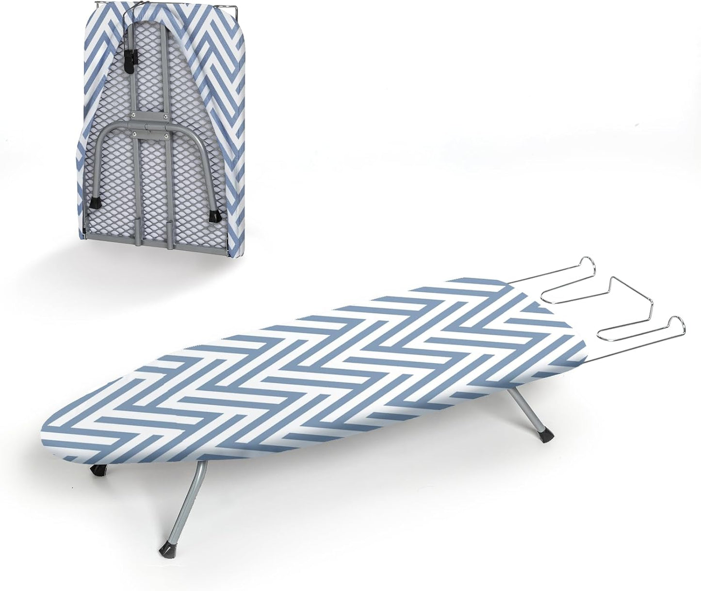 Small Tabletop Ironing Board Foldable, RAINHOL Steel Mesh Portable Iron Board for Dorm and