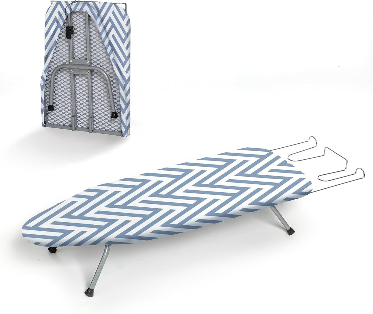 Small Tabletop Ironing Board Foldable, RAINHOL Steel Mesh Portable Iron Board for Dorm and