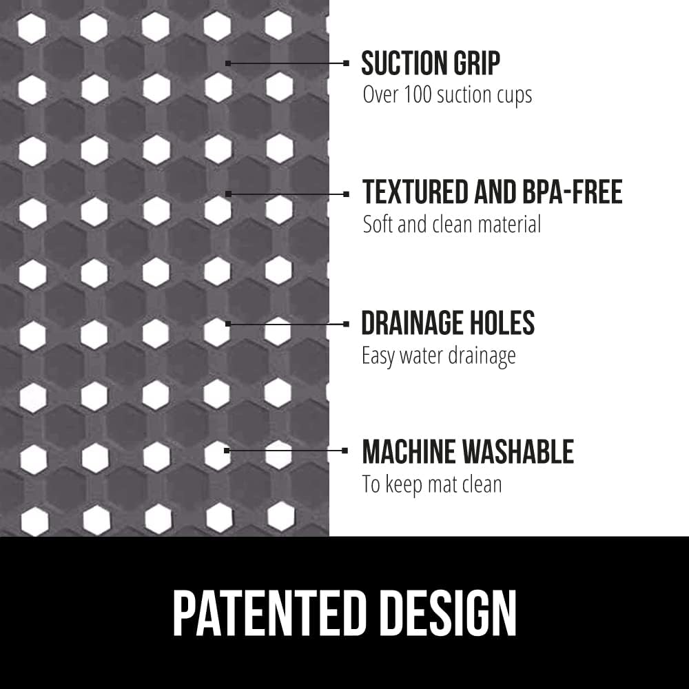 GORILLA GRIP Patented Square Shower Stall Mat, Small Bathtub Floor Mats for Stand Up Showers