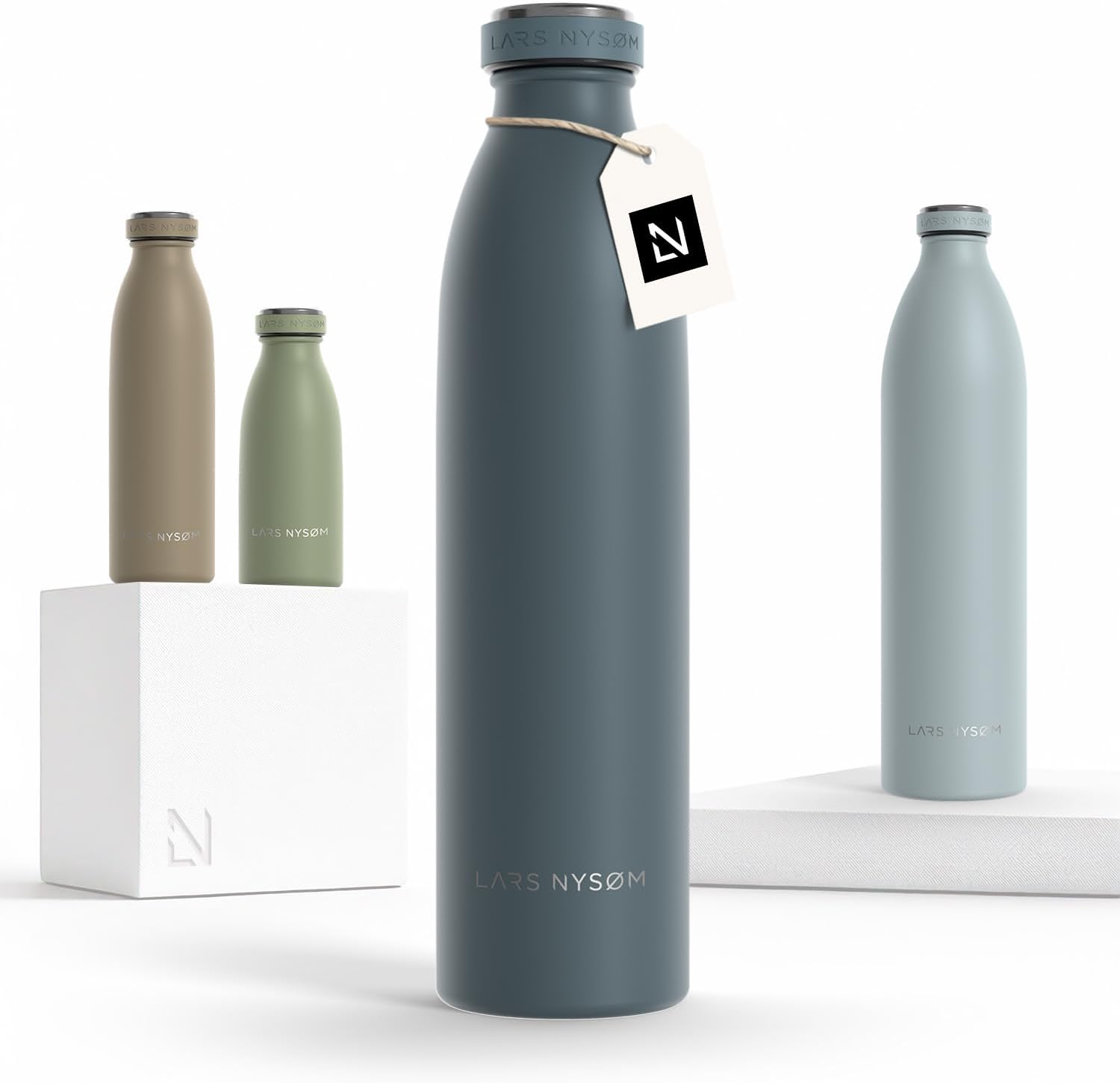 LARS NYSØM Stainless Steel Insulated Water Bottle 12oz 17oz 25oz 34oz 51oz | Insulated Thermo Flask