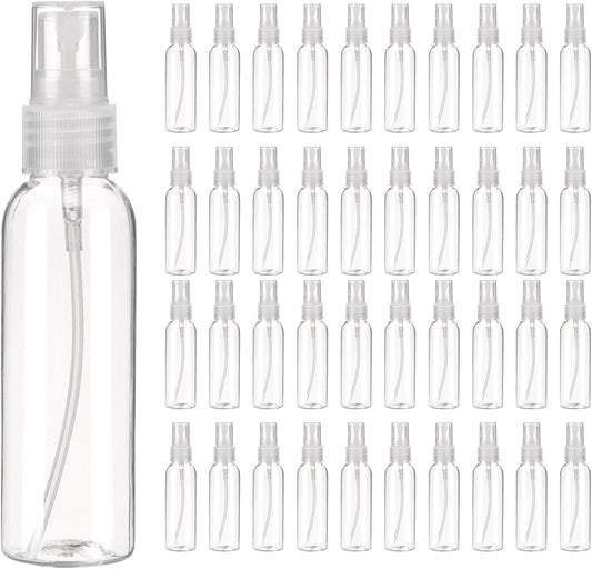 uxcell 100Pack Spray Bottles, 2Oz/60ML Reusable Clear Empty Mist Plastic Mini Travel Bottle