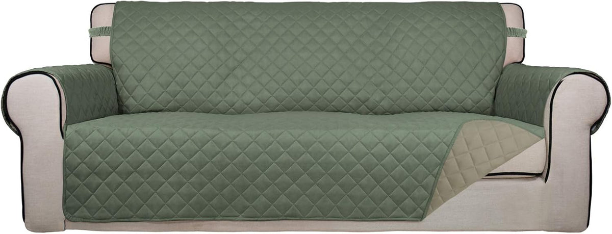 PureFit Reversible Quilted Sofa Cover, Water Resistant Slipcover Furniture Protector, Washable