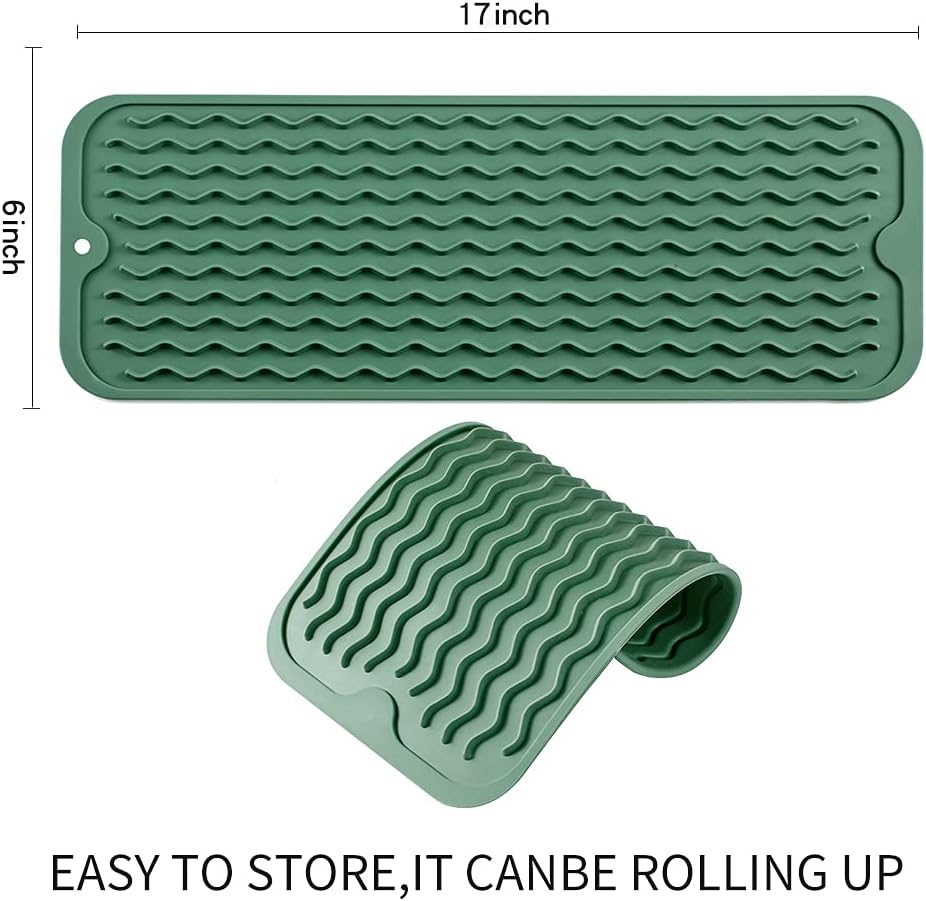 Silicone Dish Drying Mat for Multiple Usage,Easy clean,Eco-friendly,Heat-resistant Silicone Mat for