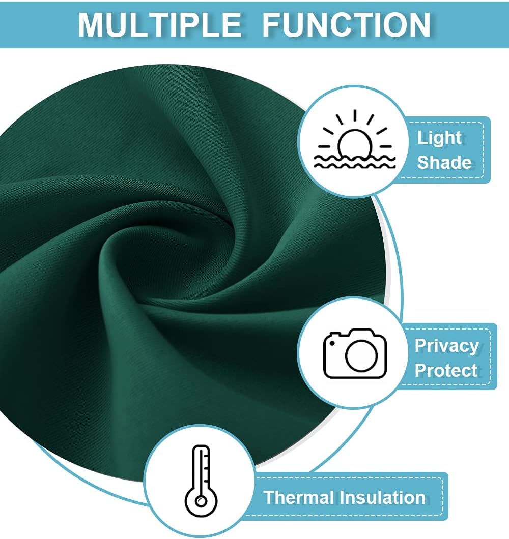 RYB HOME Blackout Curtains for Bathroom - Solid Light Block Blinds Privacy Light Block Drapes for