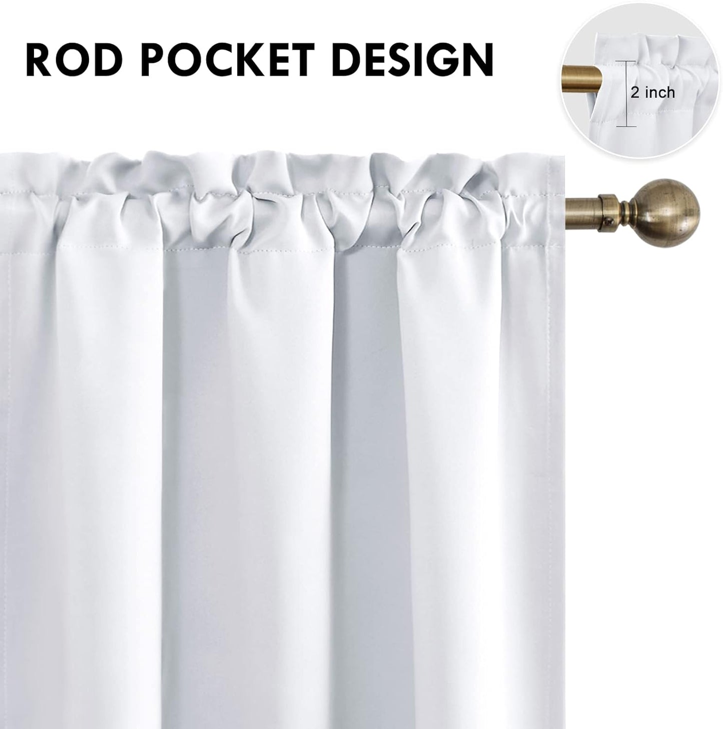 DWCN Blackout Curtains – Thermal Insulated, Energy Saving & Noise Reducing Bedroom and Living Room