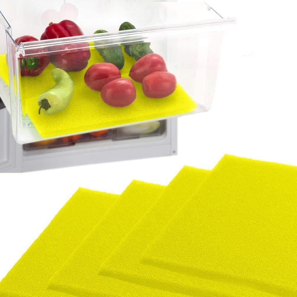 Dualplex® Fruit & Veggie Life Extender Liner for Fridge Refrigerator Drawers, 12x15 Inches (4 Pack)