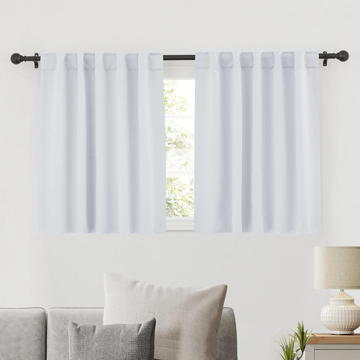 RYB HOME Bathroom Curtains Blackout - Thermal Insulating Privacy Small Window Curtains Short for