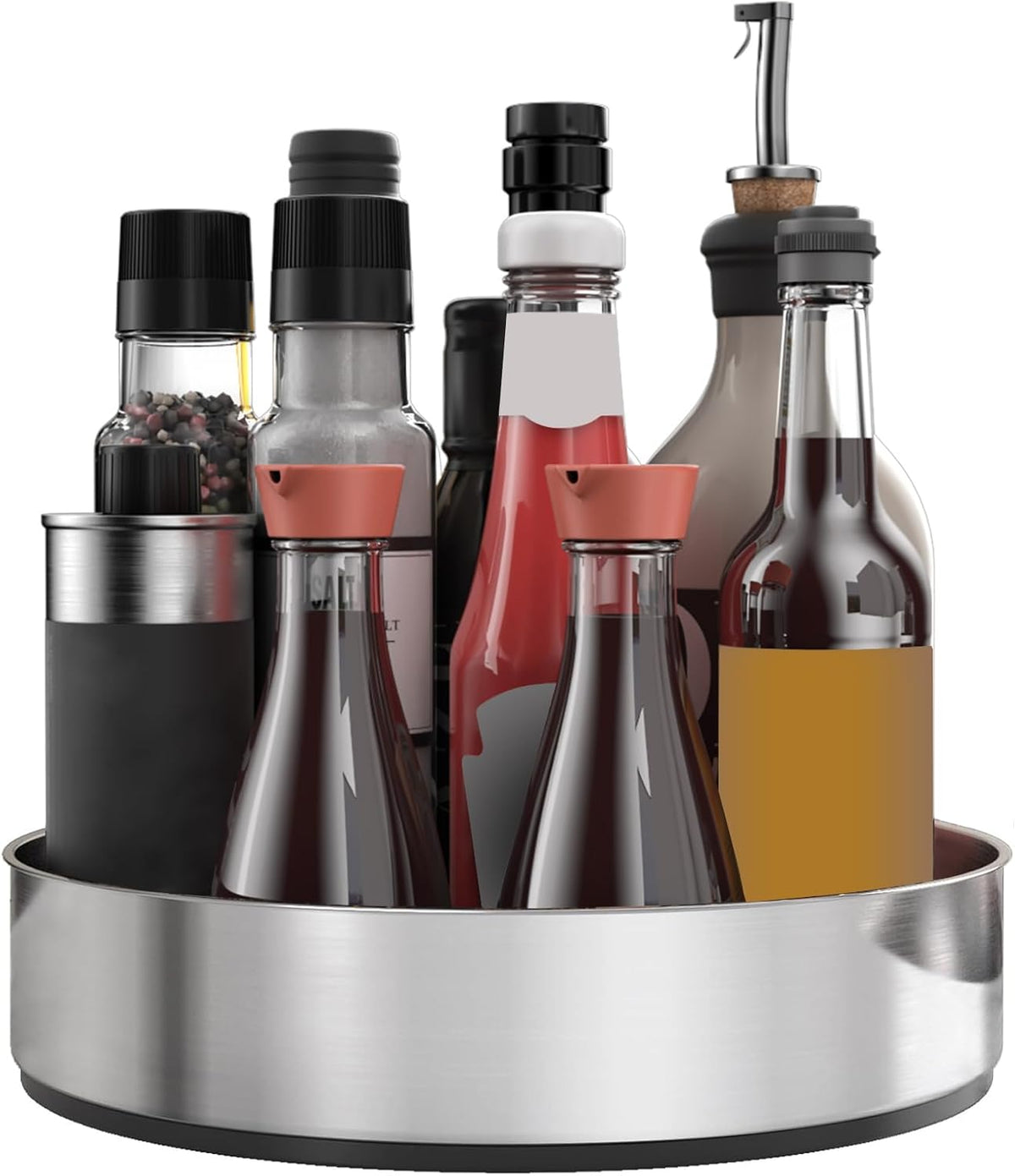 VAEHOLD Lazy Susan Turntable Spice Rack Organizer for Kitchen Cabinet, Storage Tray for Fruit