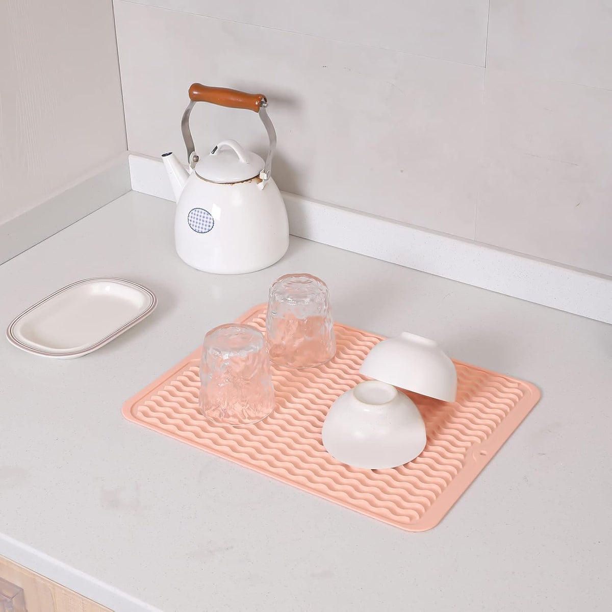 Silicone Dish Drying Mat for Multiple Usage,Easy clean,Eco-friendly,Heat-resistant Silicone Mat for