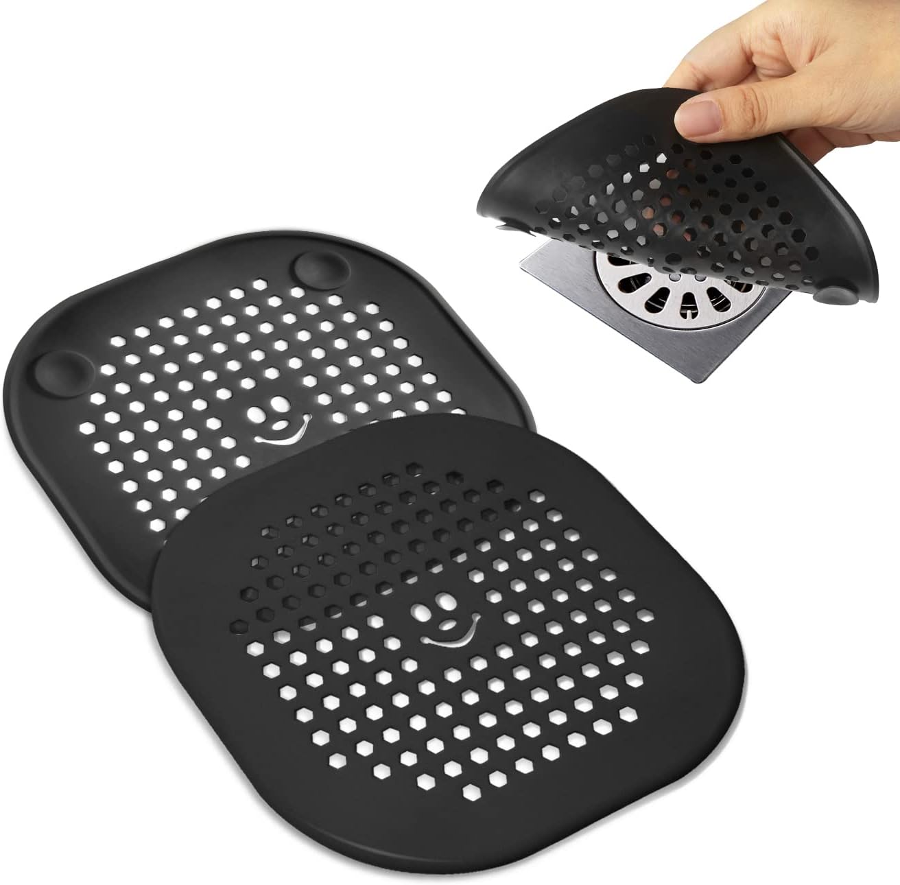 2 Pack Drain Hair Catcher Silicone Drain Protector Bathroom Accessories Hair Stopper Drain Cover