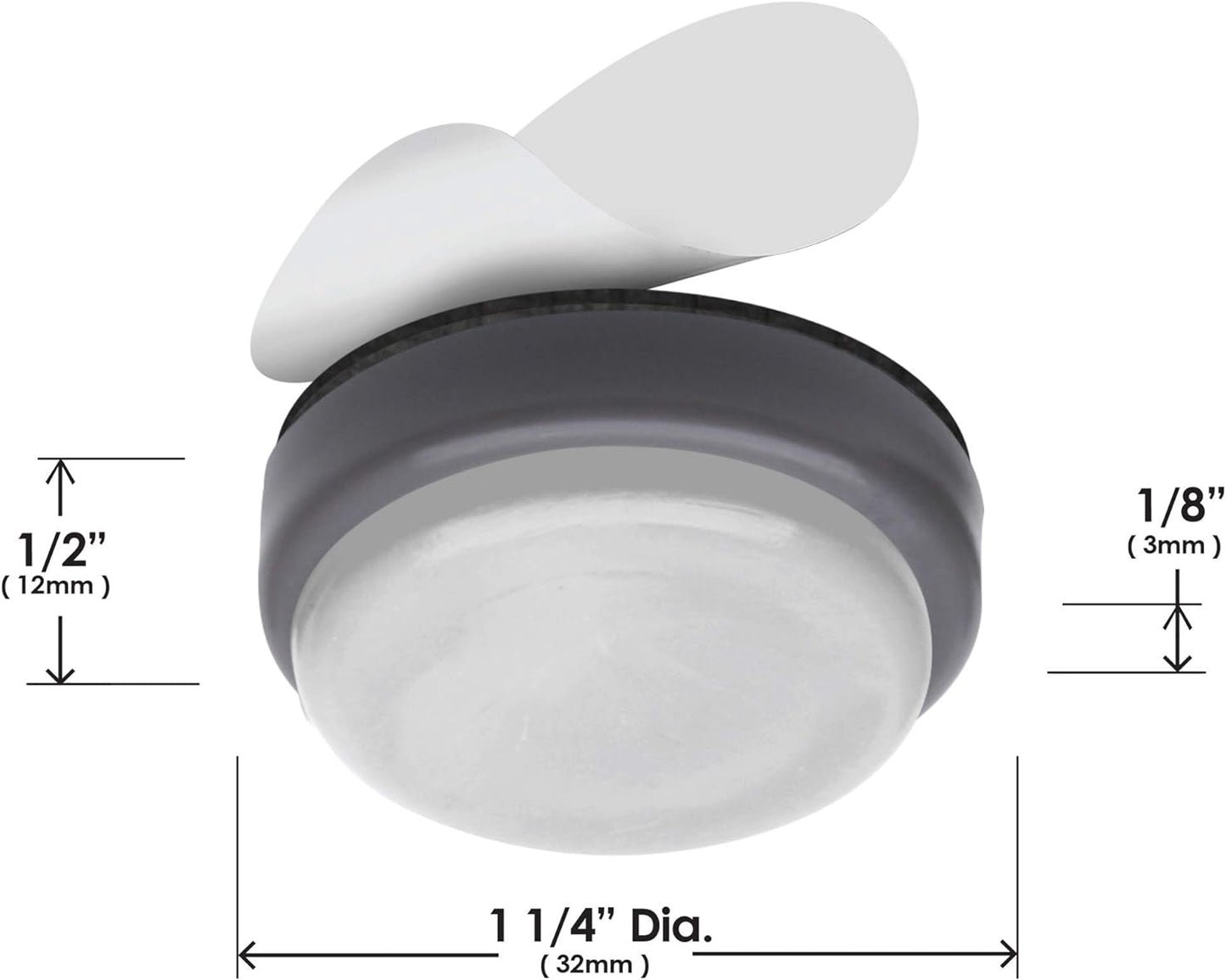 GorillaGlides CB323 1-1/4 Inch Furniture Sliders/Chair Glide Floor Protectors (Set of 8 Glides)