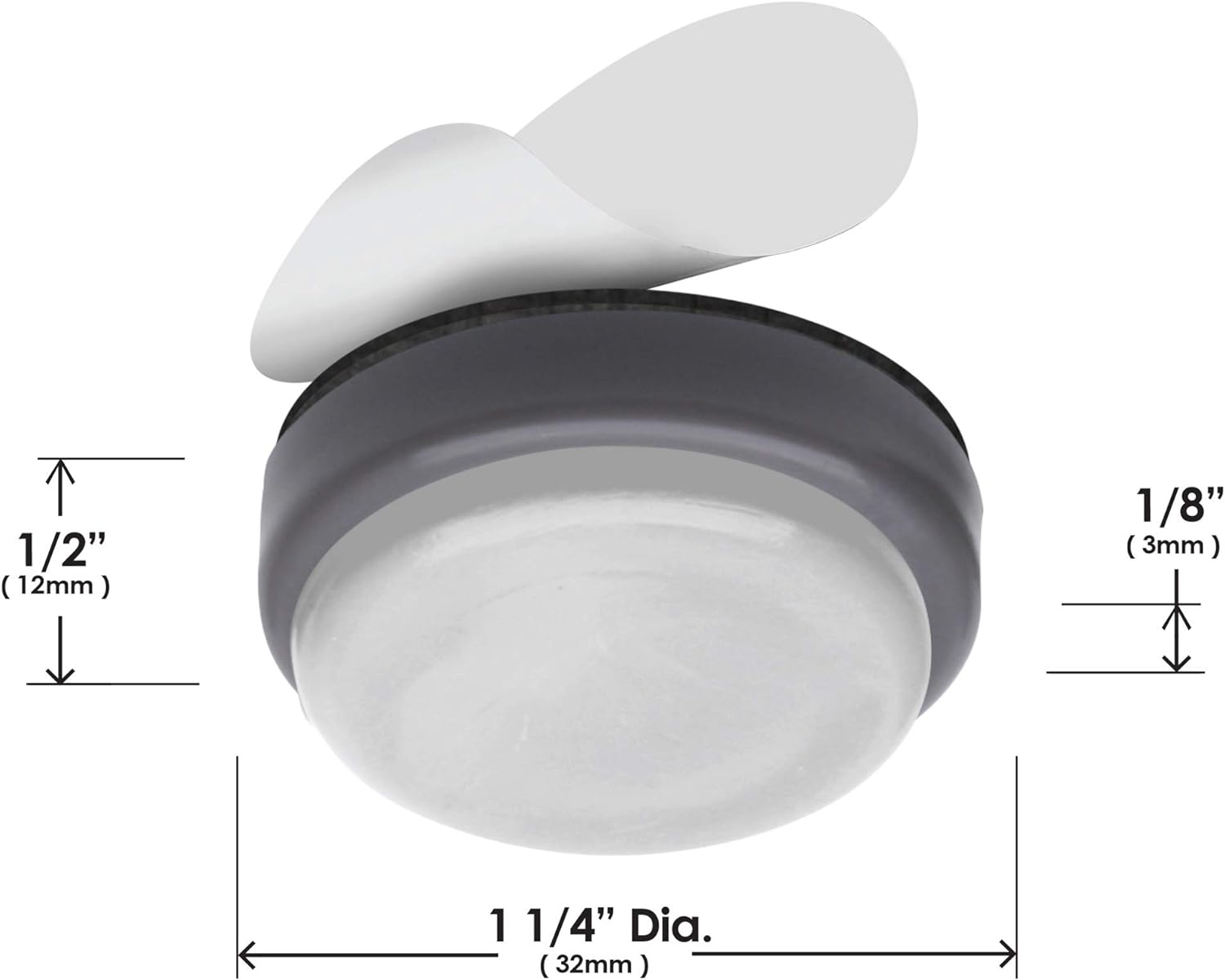 GorillaGlides CB323 1-1/4 Inch Furniture Sliders/Chair Glide Floor Protectors (Set of 8 Glides)