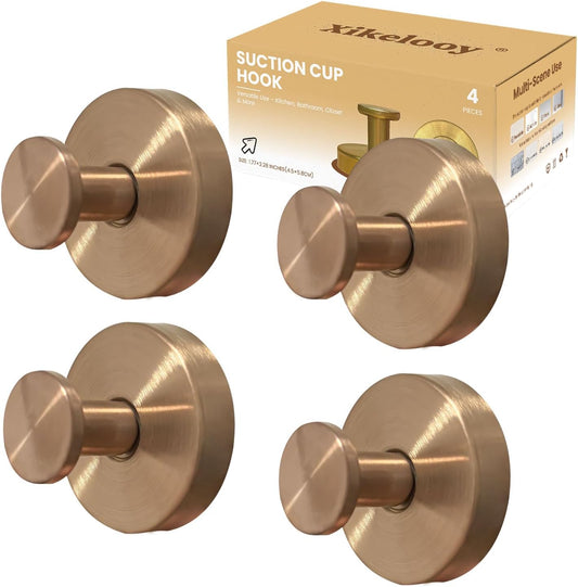 4pcs Suction Cup Hooks for Shower,Shower Towel Suction Hooks,No Drill Towel Hooks for Bathroom