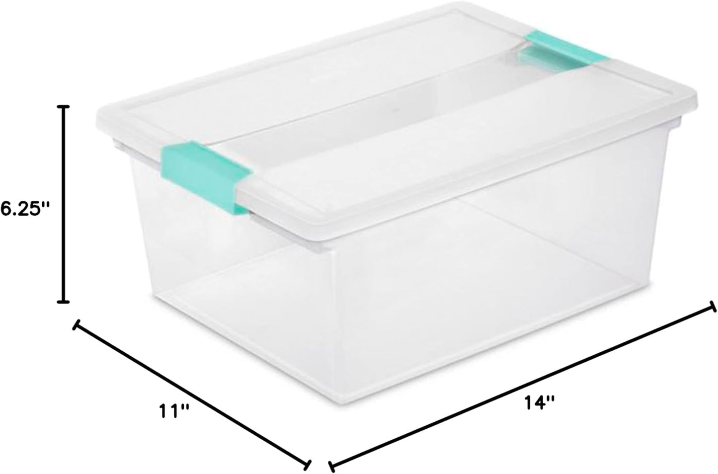 Sterilite Deep Clip Box, Stackable Small Storage Bin with Latching Lid, Plastic Container to