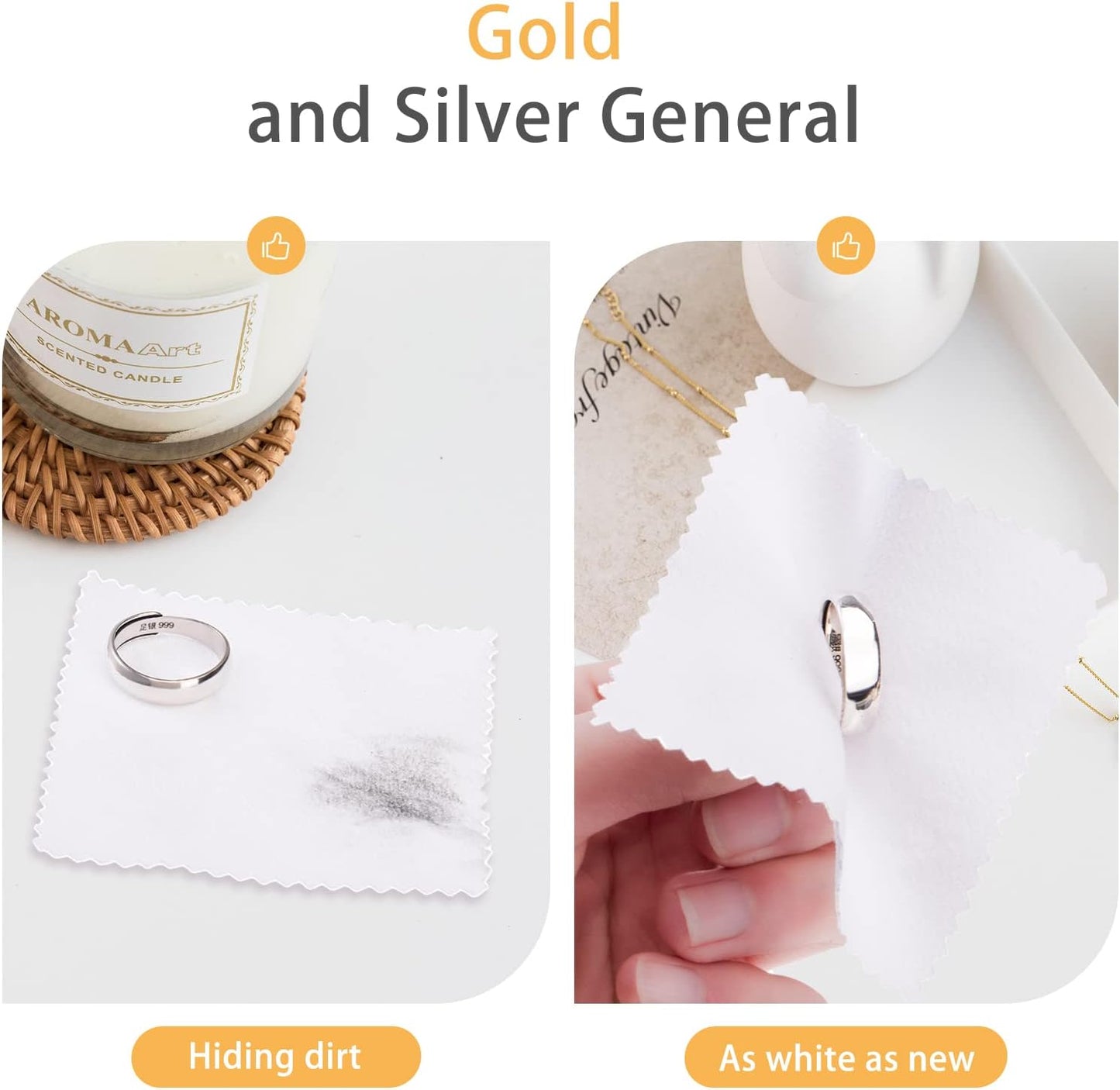 CATIFLIN 100pcs Jewelry Cleaning Cloth, Silver Polishing Cloth Individually Wrapped, Small Jewelry