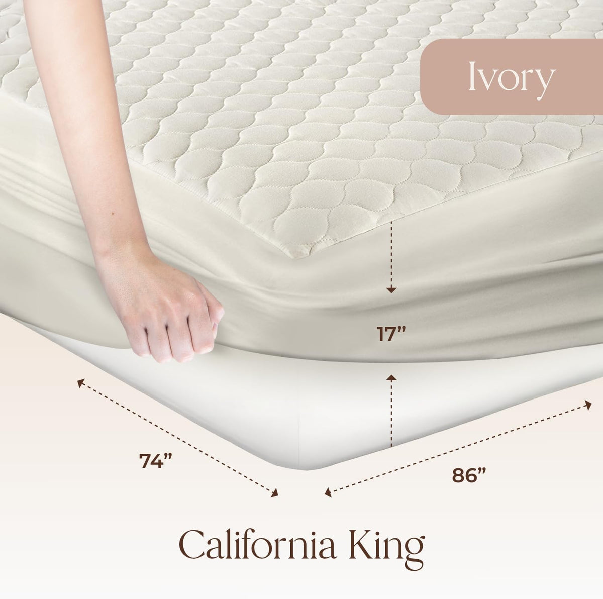 100% Cotton Organic Mattress Pad - Breathable & Cooling Mattress Protector Cal King - Premium