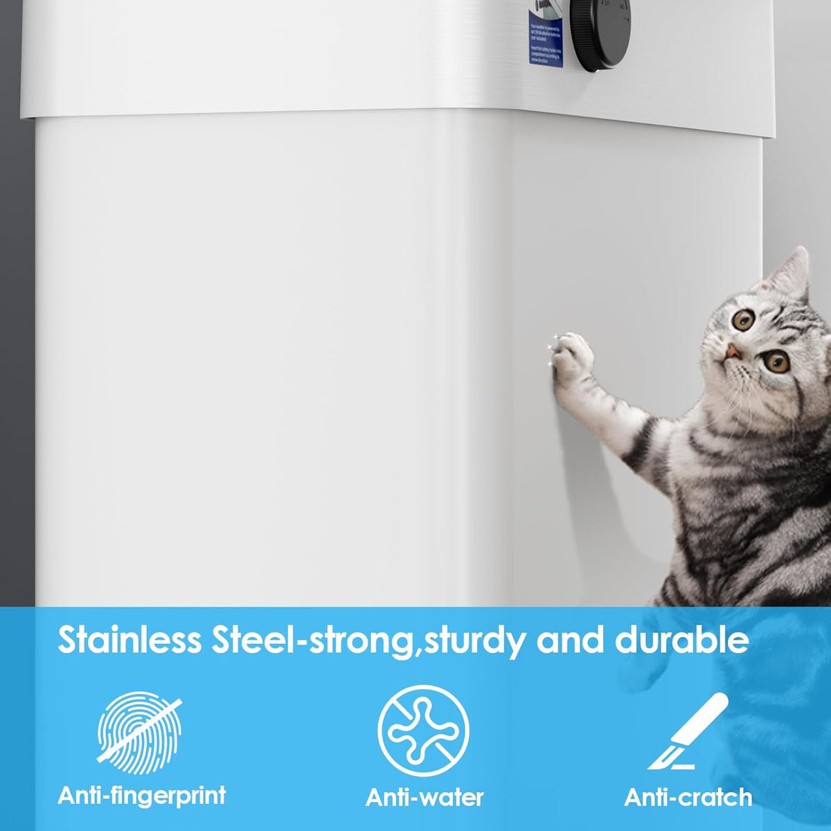 TLSUNNY 13.2 Gallon Motion Sensor Trash Can,Touchless Automatic Garbage Can,Brushed Stainless Steel