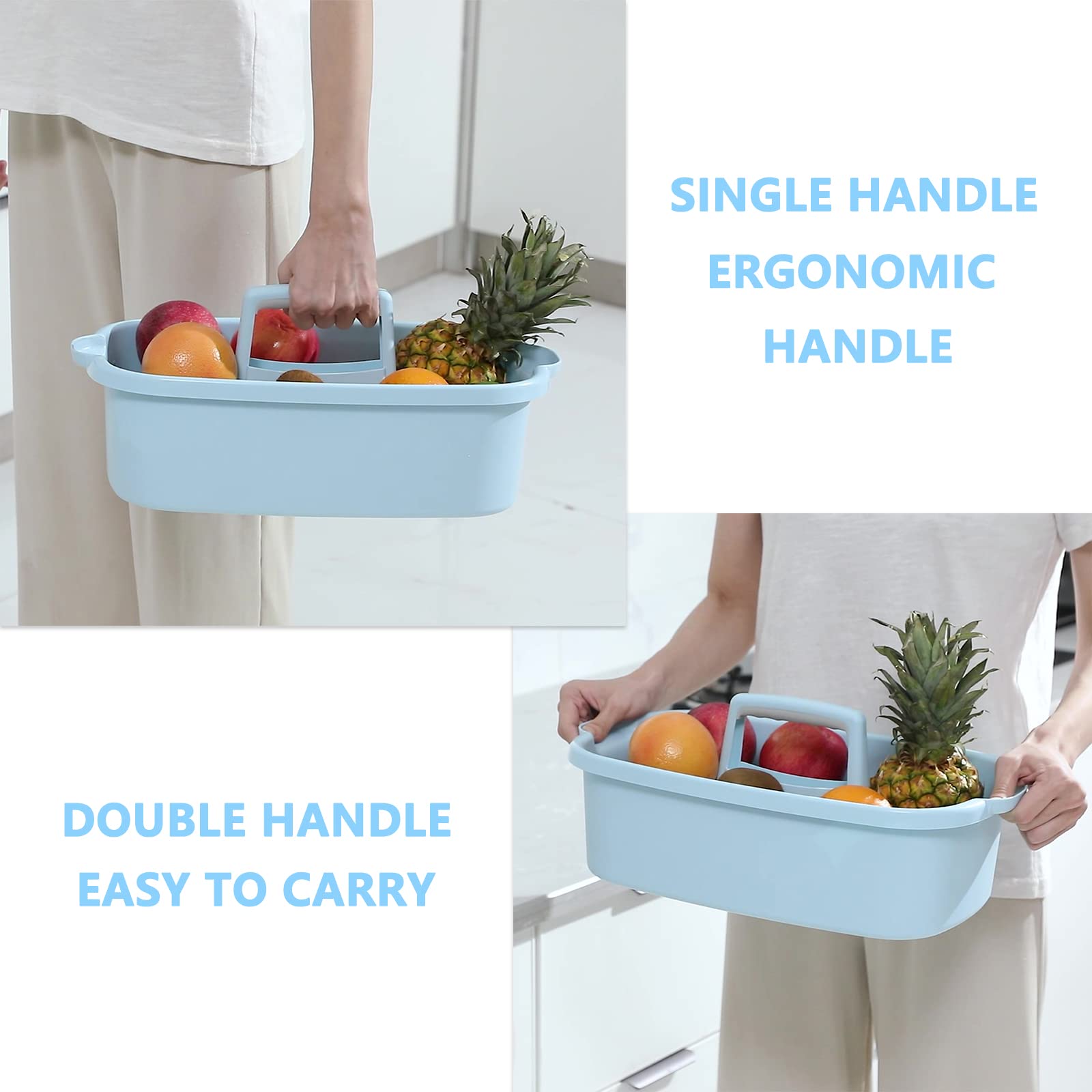 JiatuA Large Cleaning Supplies Caddy Portable Shower Caddy Basket Blue