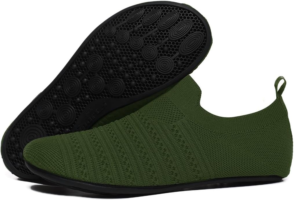 QZKDM Lightweight Slip on Grip Indoor House Slippers Barefoot Non Slip Home Exercise Yoga Shoes for