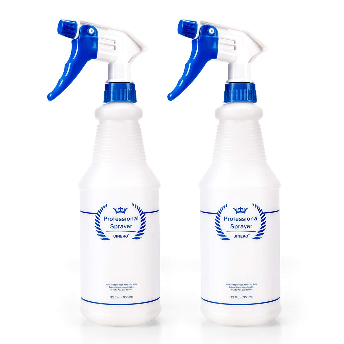 Plastic Spray Bottle 2 Pack, 32 Oz, All-Purpose Heavy Duty Spraying Bottles Leak Proof Mist Empty