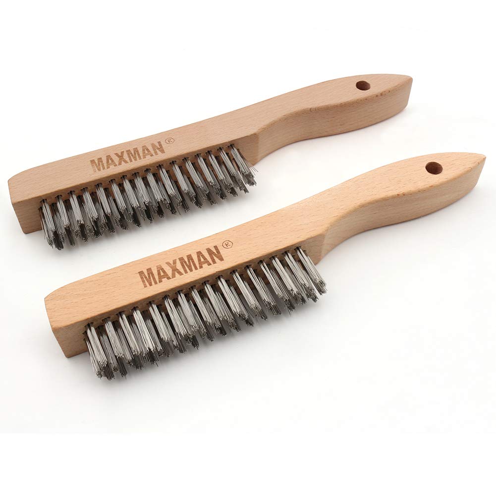 MAXMAN Wire Brush, Heavy Duty Stainless Steel Wire Brushes for Cleaning Rust, Grill Brush, Steel