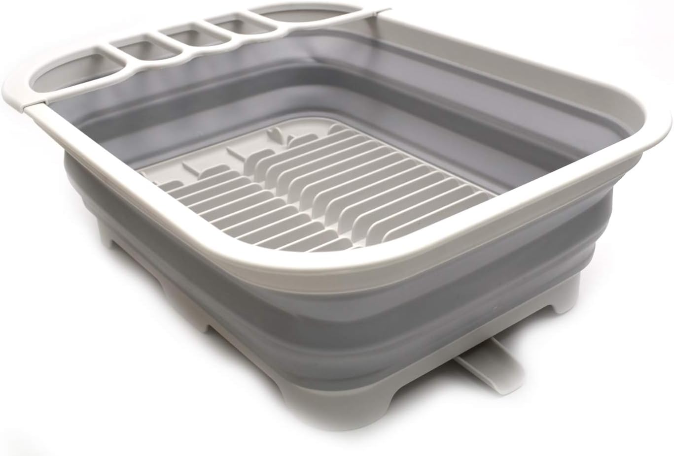 SAMMART 12L (3.17 Gallon) Collapsible Dish Drainer with Swivel spout - Foldable Drying Rack Set