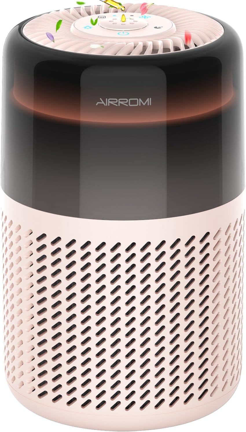 AIRROMI Air Purifier for Bedroom Home,HEPA Filter,Covers Upto 549 Ft²,Quiet 360°intake Air Cleaner