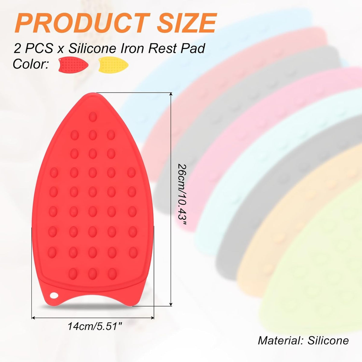 PATIKIL Silicone Iron Rest Pad, 2 Pcs Multipurpose Hot Heat Resistant Iron Rest Plate Protective