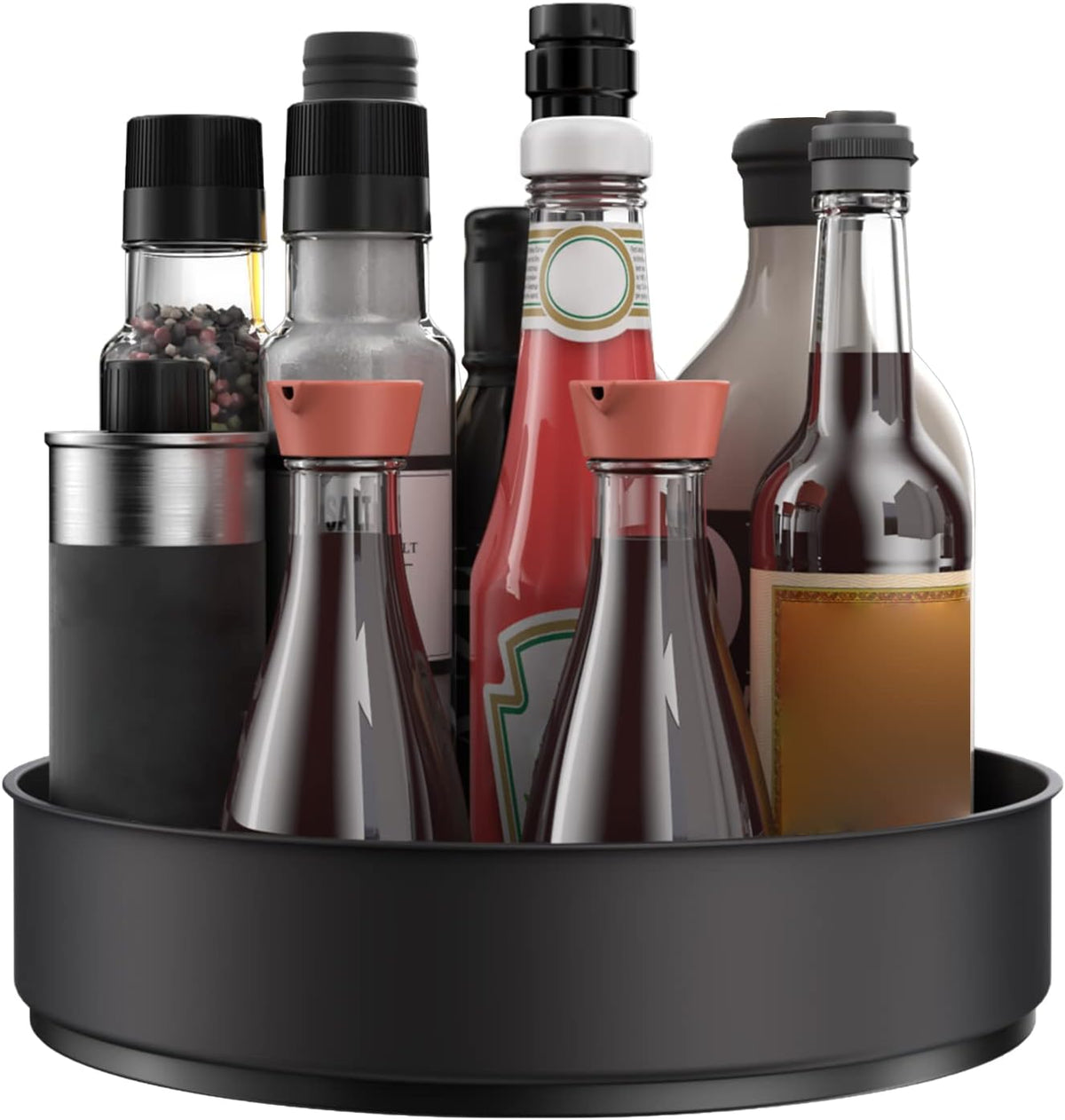 VAEHOLD Lazy Susan Stainless Steel Spice Rack Turntable for Pantry Cabinet - Decorative Trays