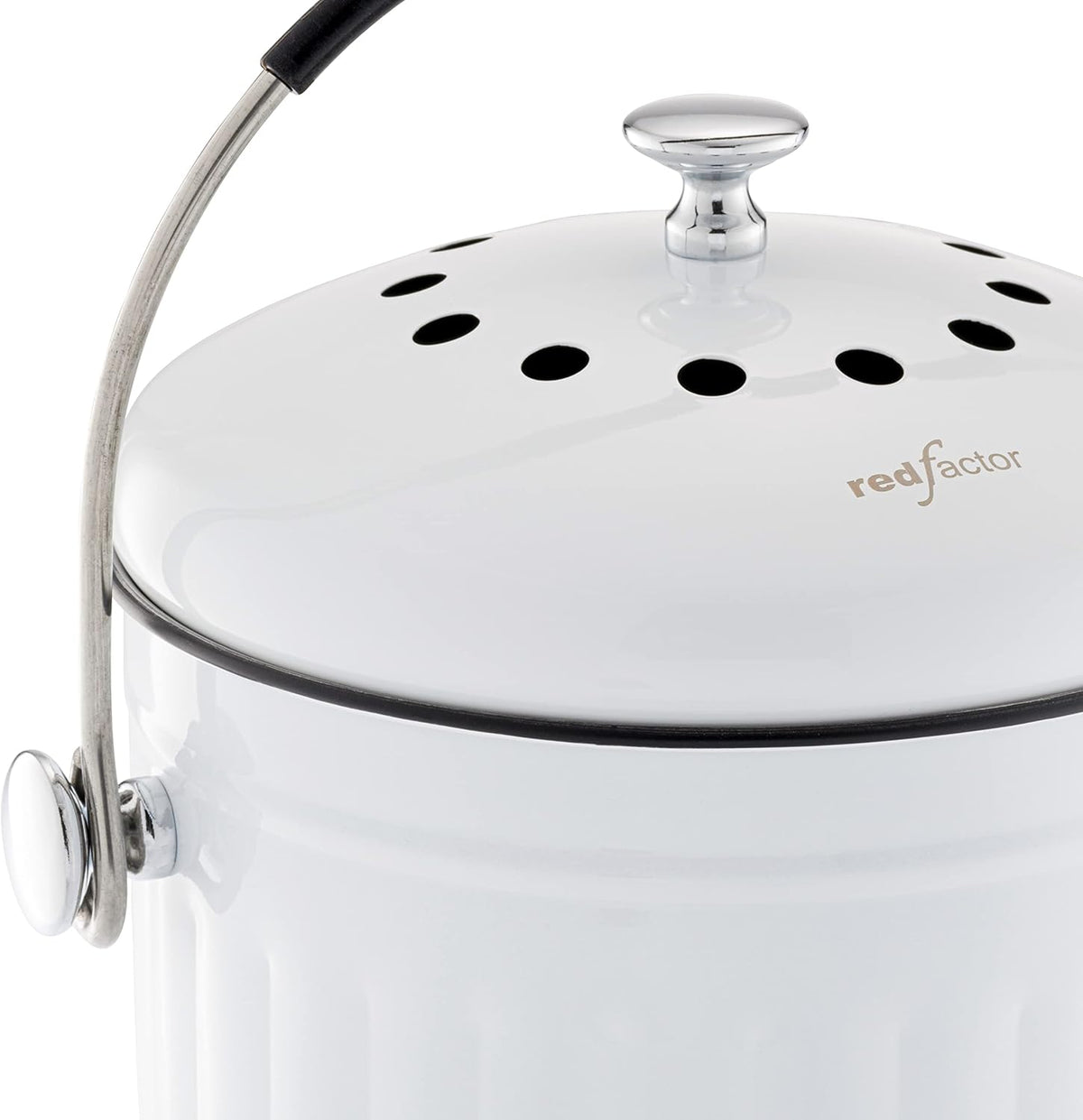 RED FACTOR Premium Compost Bin for Kitchen Countertop - Stainless Steel Food Waste Bucket with