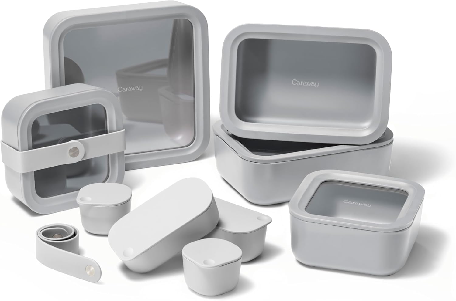 Caraway 14pc Glass Food Storage Container Set - Easy to Store, Non Toxic Lunch Box - with Glass