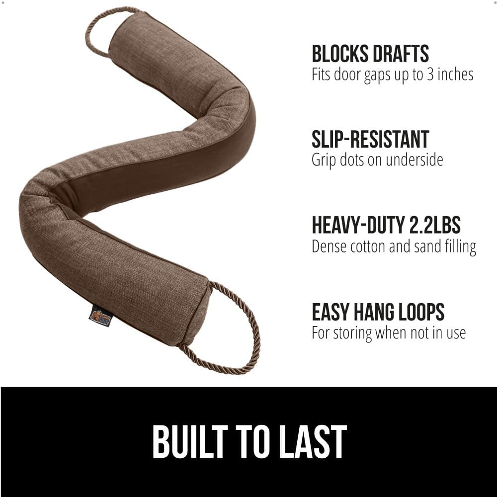 GORILLA GRIP Door Draft Stopper for Bottom of Doors, Weather Stripping Seal Blocks Hot Air, Noise