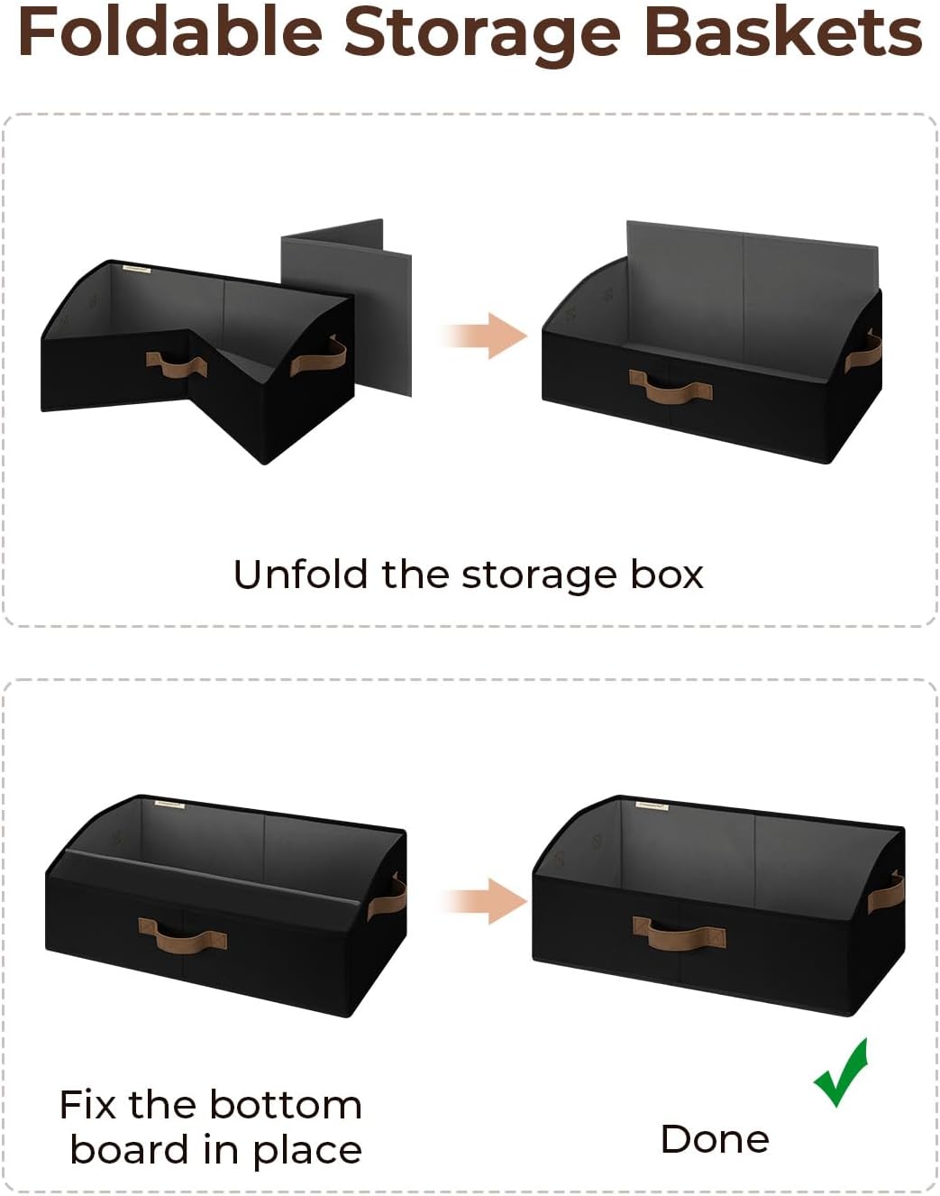 StorageWorks Closet Storage Bins, Trapezoid Organizer Box for Shelves, Fabric Clothes Bin, Foldable
