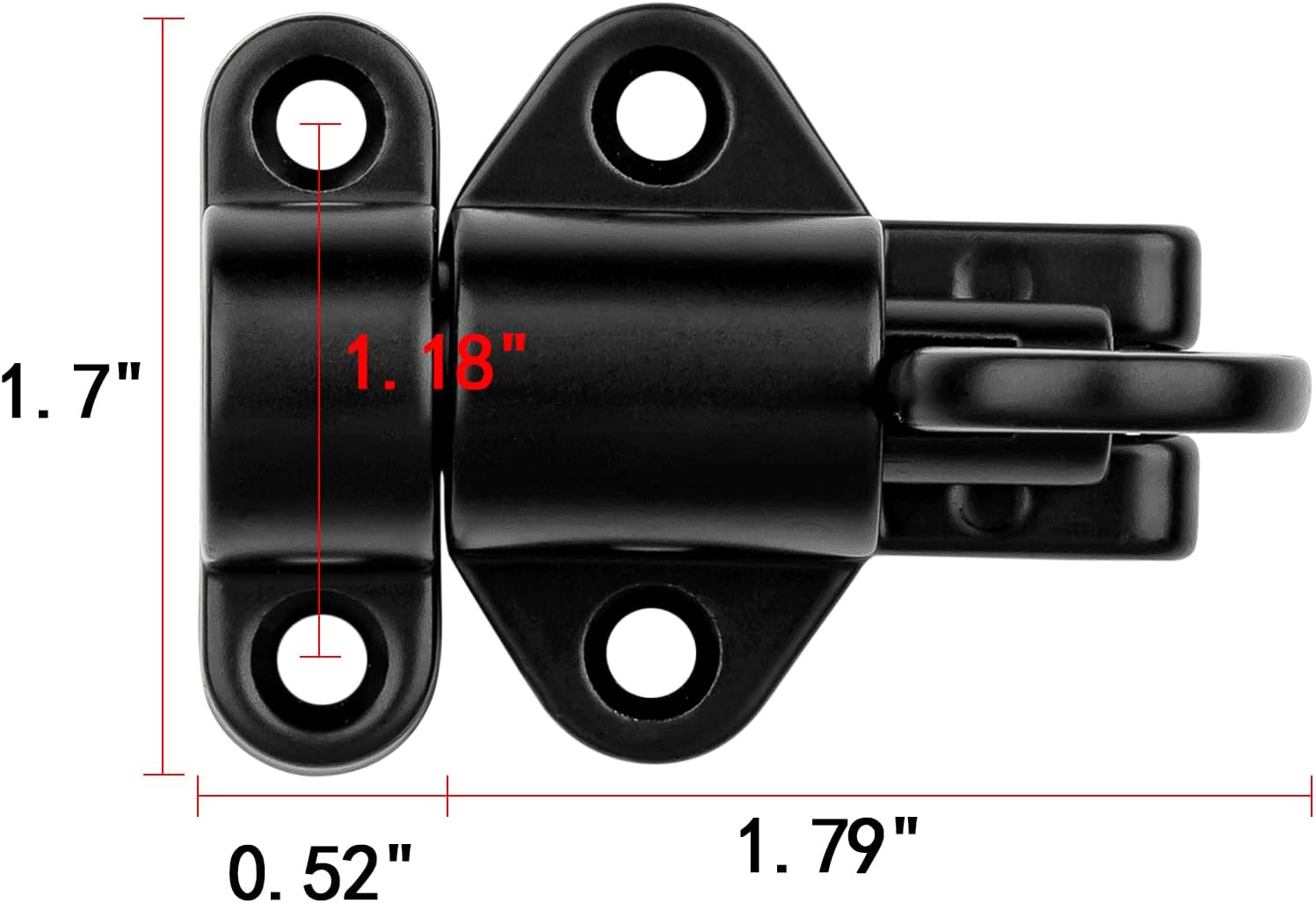 2 Packs Self-Closing Latches，Black Spring Door Lock，Resilient Bolt Latch Aluminum Alloy Safety