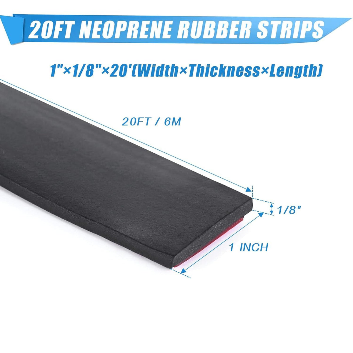 Adhesive Rubber Strips Neoprene Rubber Sheets, Rolls & Strips with Adhesive Backing Rubber Pads