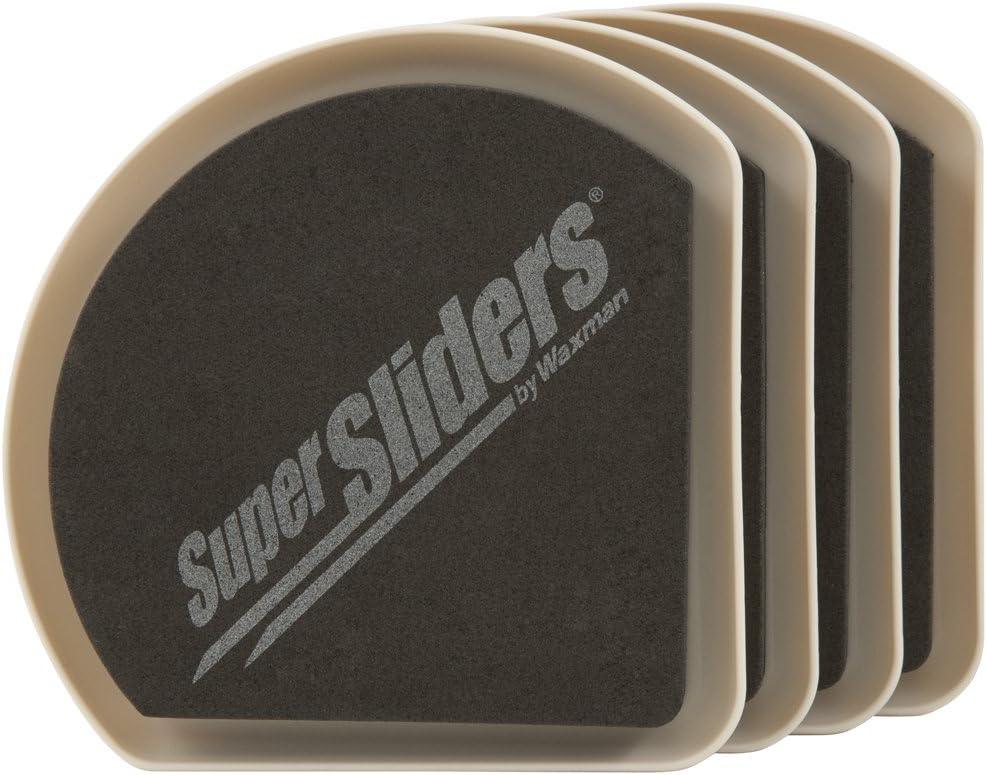 Super Sliders 5 Inch Square Corner Plastic Reusable Furniture Sliders for Carpeted Floors, Durable