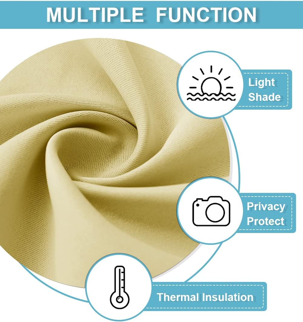 RYB HOME Blackout Curtains for Bedroom - Thermal Insulating Privacy Window Curtains for Kids Nursey
