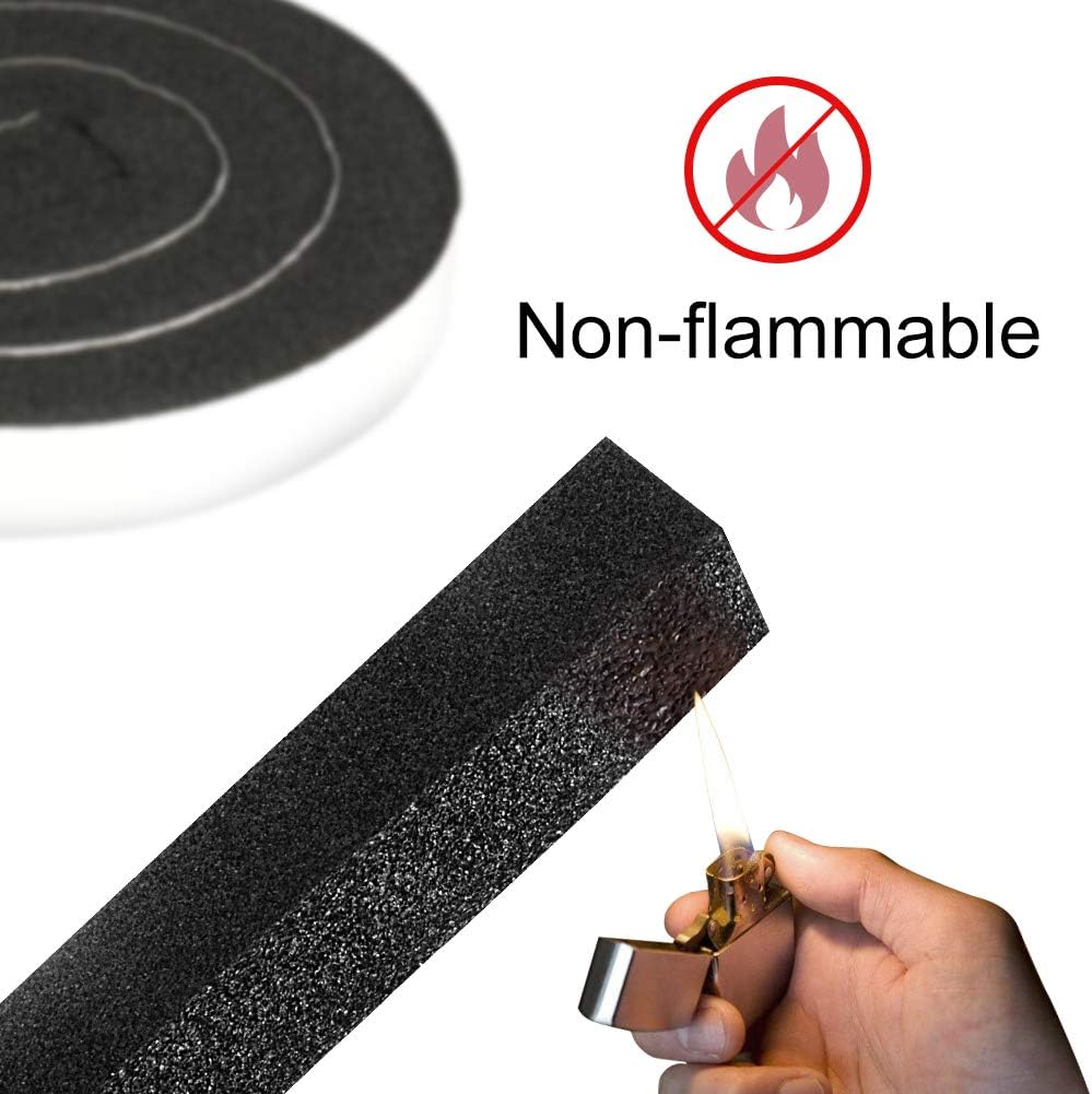 2 Rolls 1/2 Inch W 1/2 T Weather Stripping Air Conditioner Open Cell Foam Seal Tape, Window