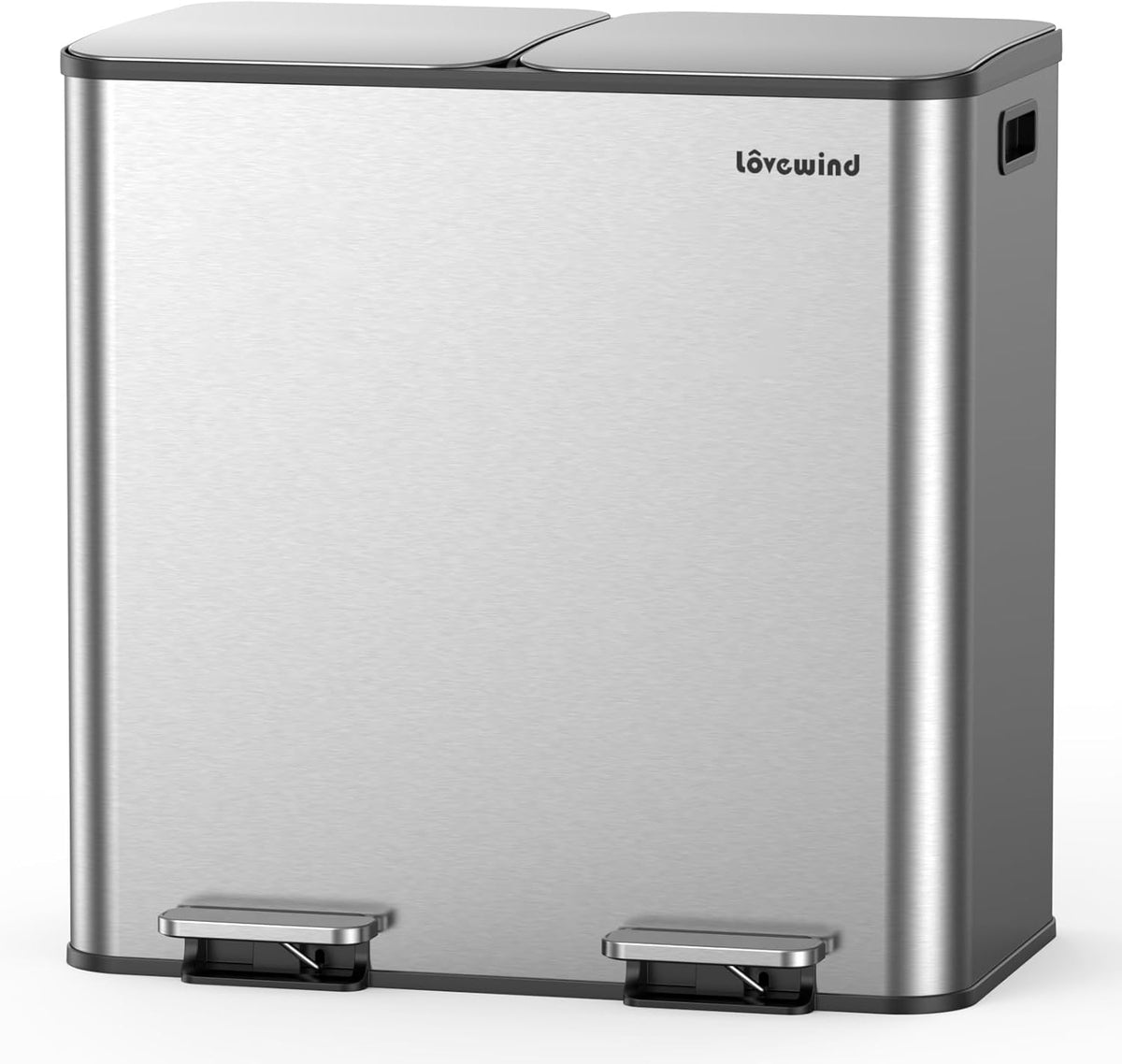 Lovewind Trash Can, 2 x 10.5 Gallon (2 x 40 L) Garbage Can for Kitchen Dual Compartment Recycling