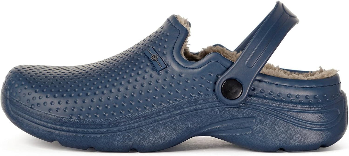 Womens Mens Fur Lined Clogs Waterproof Garden Shoes Winter Warm Fleece Lining Fuzzy House Home
