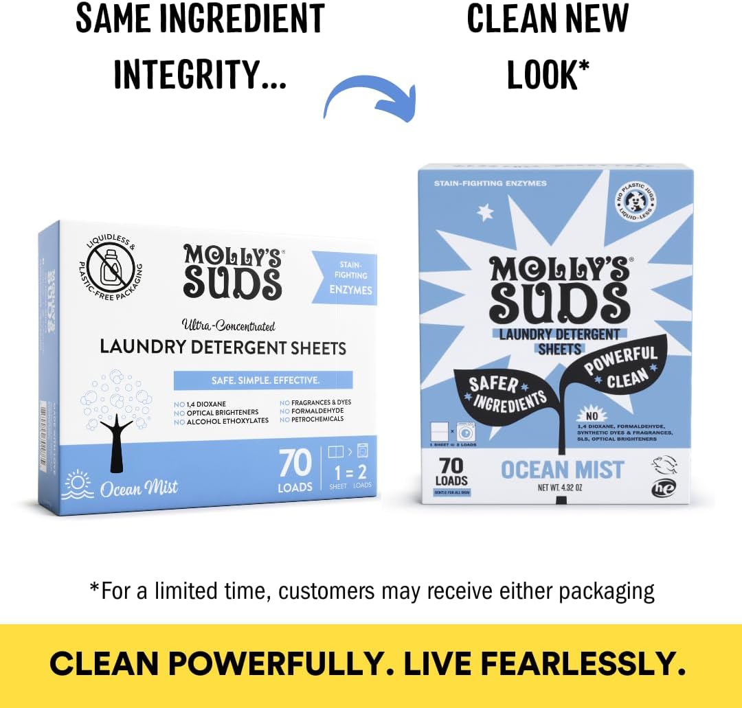 Molly’s Suds Laundry Detergent Sheets | Gentle on Sensitive Skin, Powerful Bio-Based Enzymes