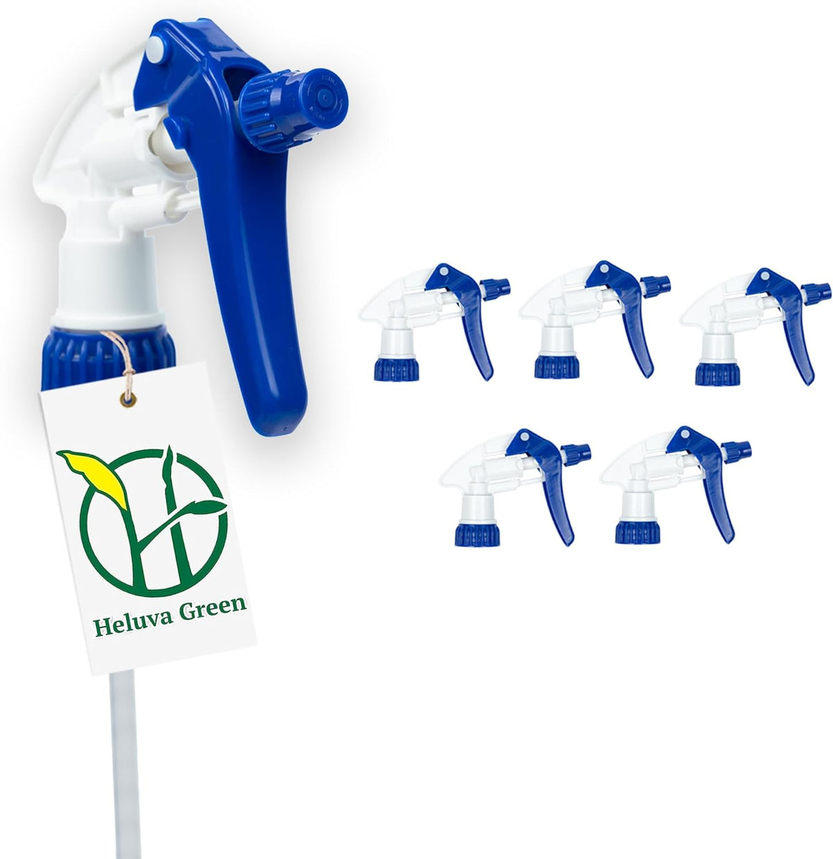 Heluva Green Spray Bottle Nozzle Replacement, Bottle Tops Only - Sprayer Nozzle Triggers for Heavy
