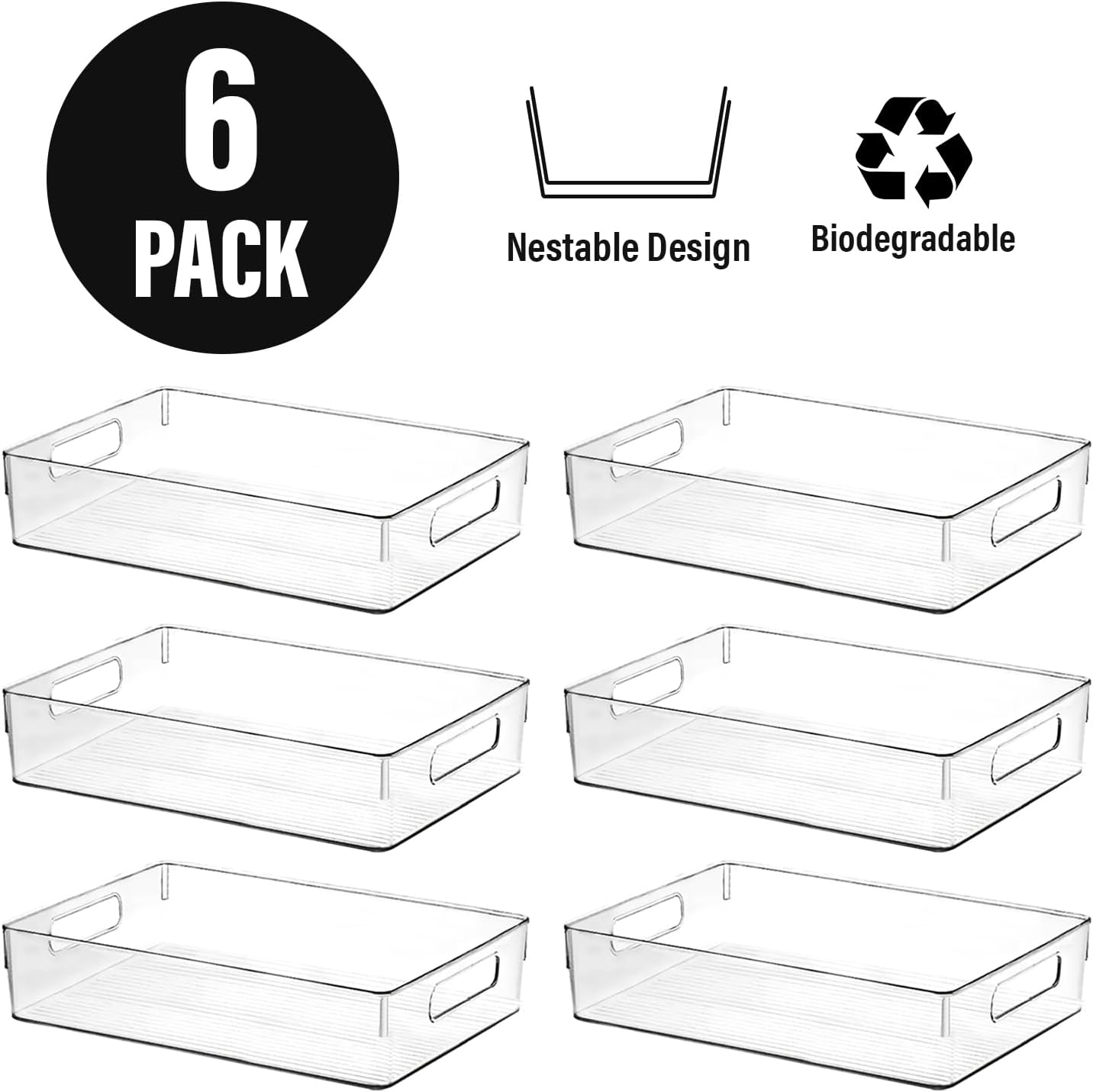 Clear Plastic Storage Bins, Pantry Organizers and Storage or Kitchen Organization and Storage