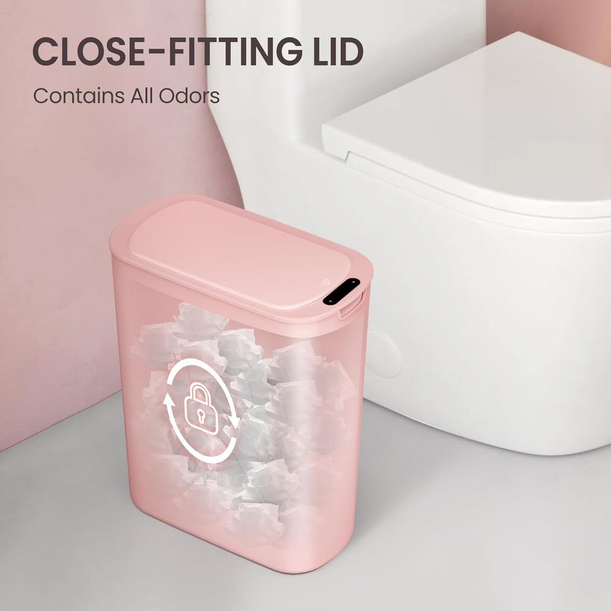 Cesun Motion Sensor Trash Can, 5 Gallon Automatic Bathroom Garbage Can with Lid, Touchless Smart
