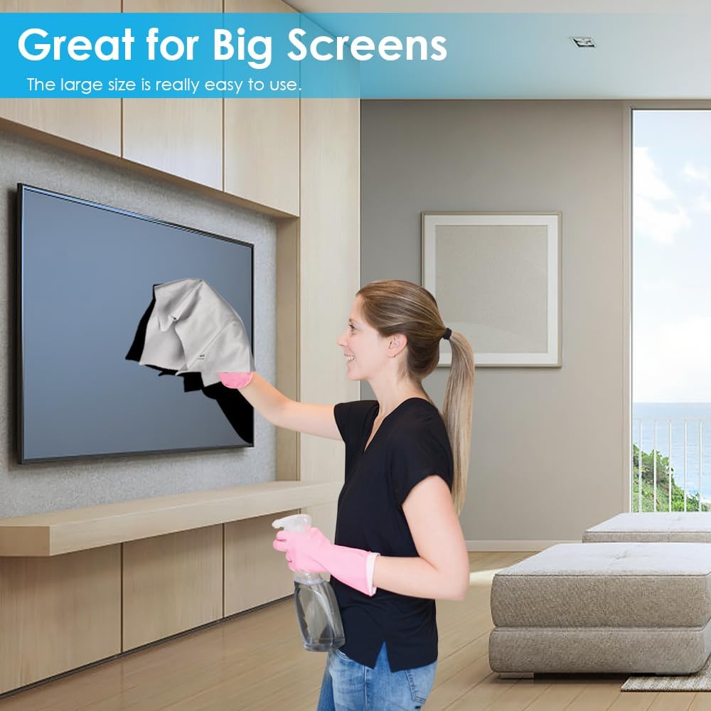 6PCS Large Eyeglass Cleaning Cloths, 12 x12 inches Glasses Cleaner, Individually Wrapped, Premium